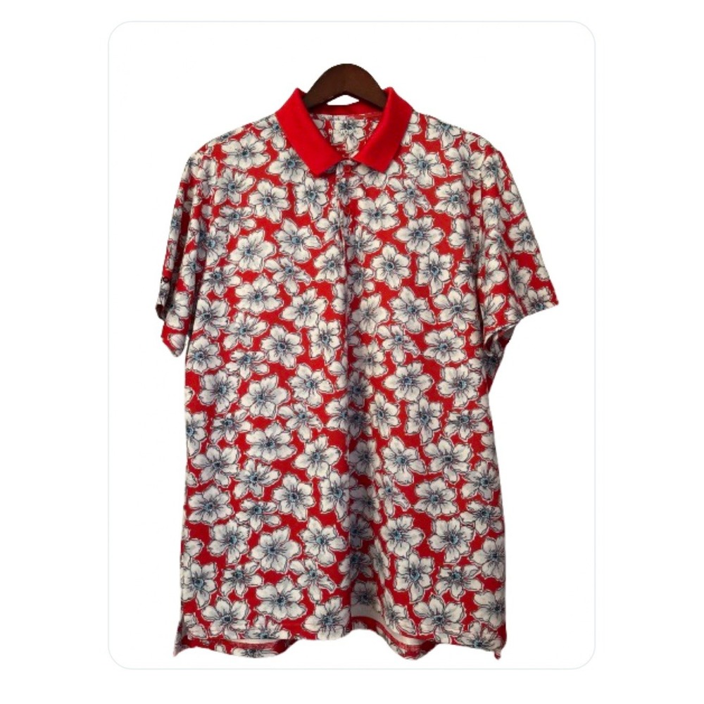 Bonobos Men Polo Shirt Multicolor Floral Golf Performance Slim Extra Large NWOT